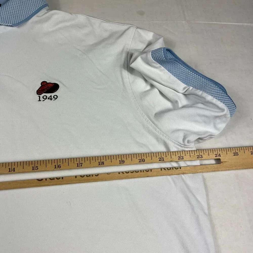 Greyson Mens Performance Golf Polo Short White Sporty Casual Preppy Comfy Top L